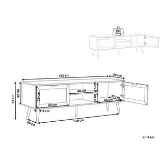 Beliani Mobile TV en Fibra a media densità (MDF) Rustico OPOCO  