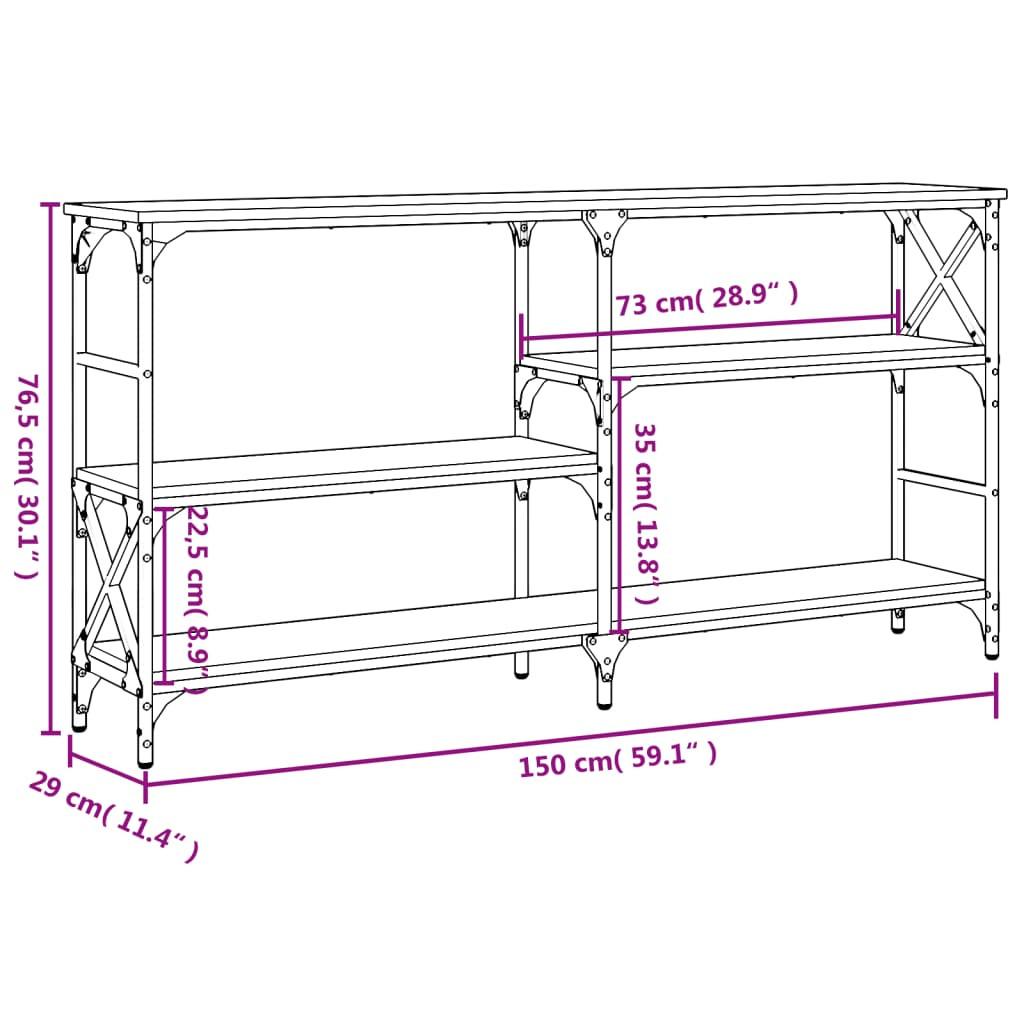 VidaXL Table console bois d'ingénierie  