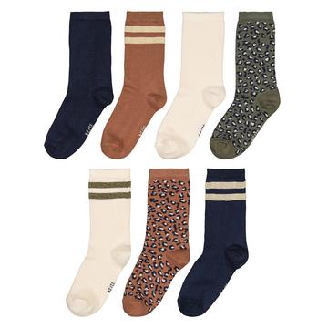 7er-Pack Socken mit Streifen & Leopardenmuster