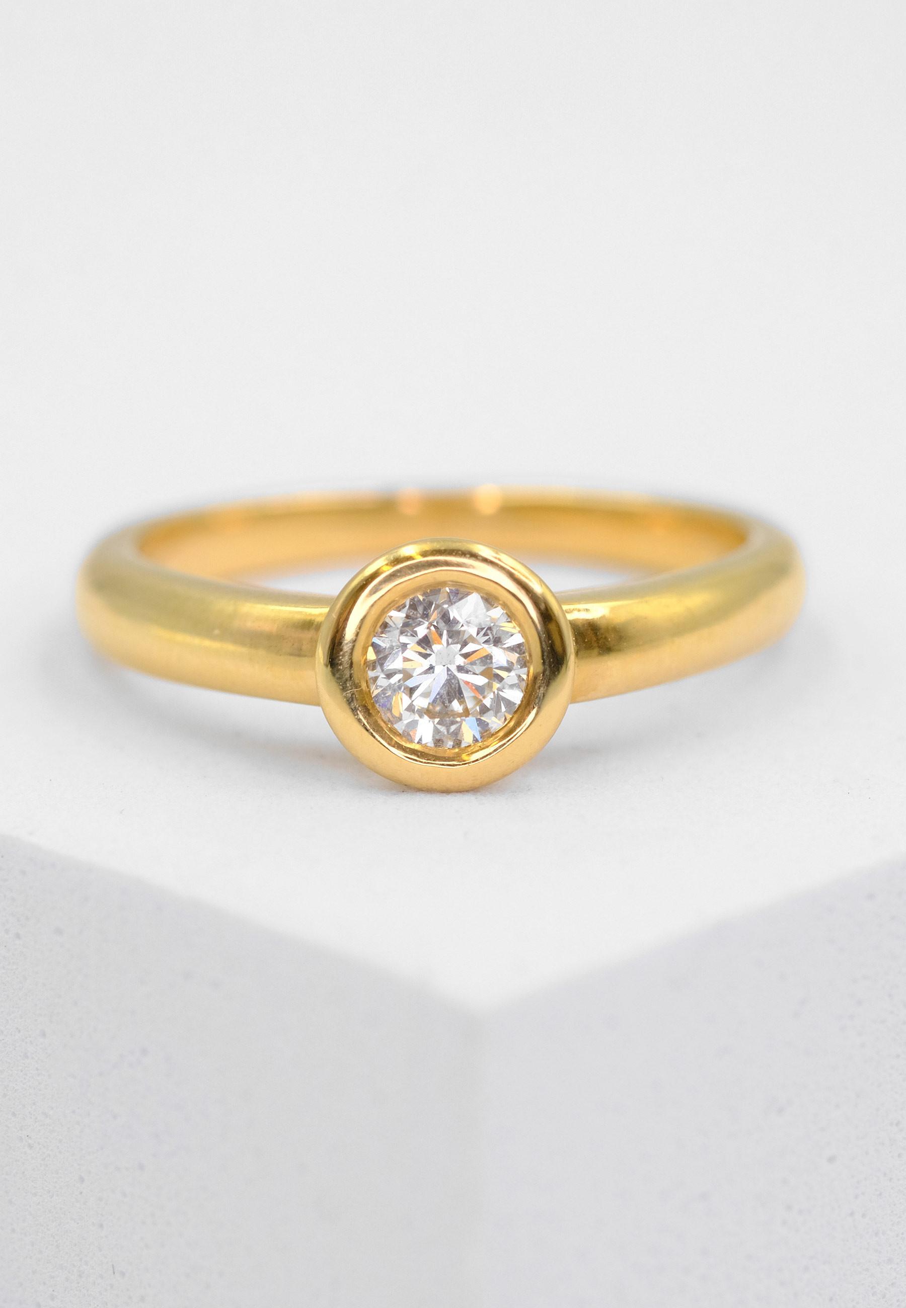 MUAU Schmuck  Bague Solitaire Diamant 0.40ct. or jaune 750 