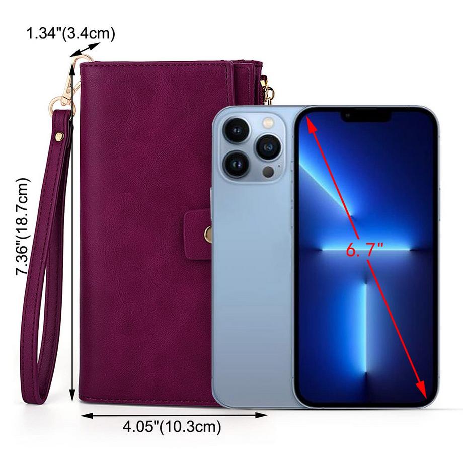 Only-bags.store Blocage RFID Grande Capacité Portefeuille Pochette en Cuir Vegan  