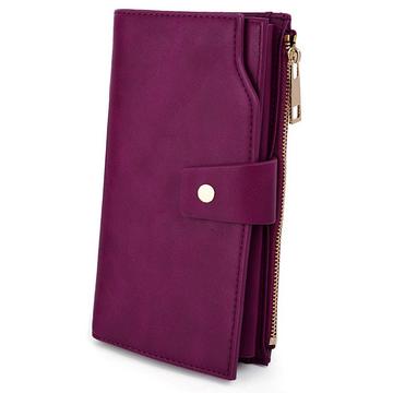 Brieftasche RFID-Blockierung Große Kapazität Vegan Leder Clutch Wallet 21 Card Slots Holder Organizer