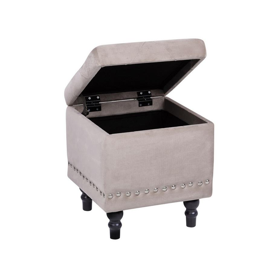 Beliani Pouf mit Stauraum aus Samtstoff Glamourös LORETTO  