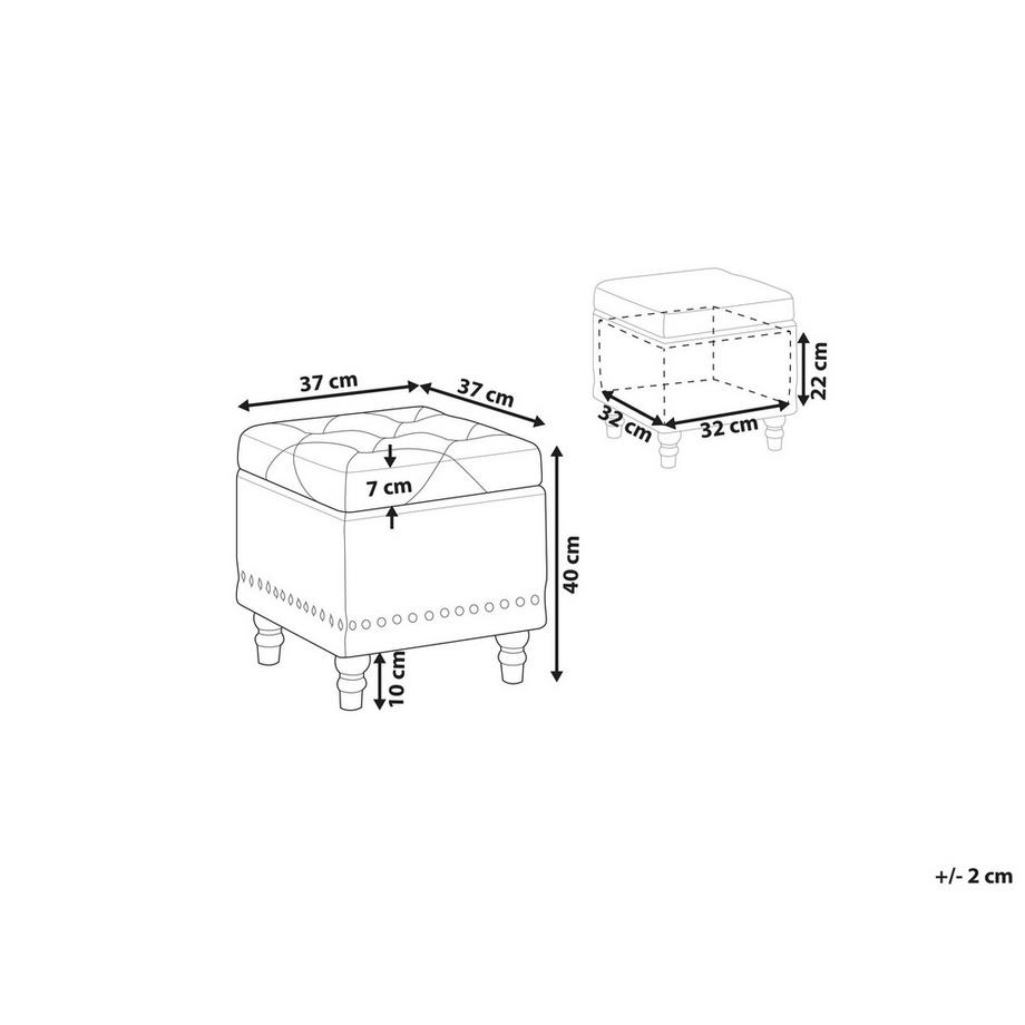 Beliani Pouf mit Stauraum aus Samtstoff Glamourös LORETTO  