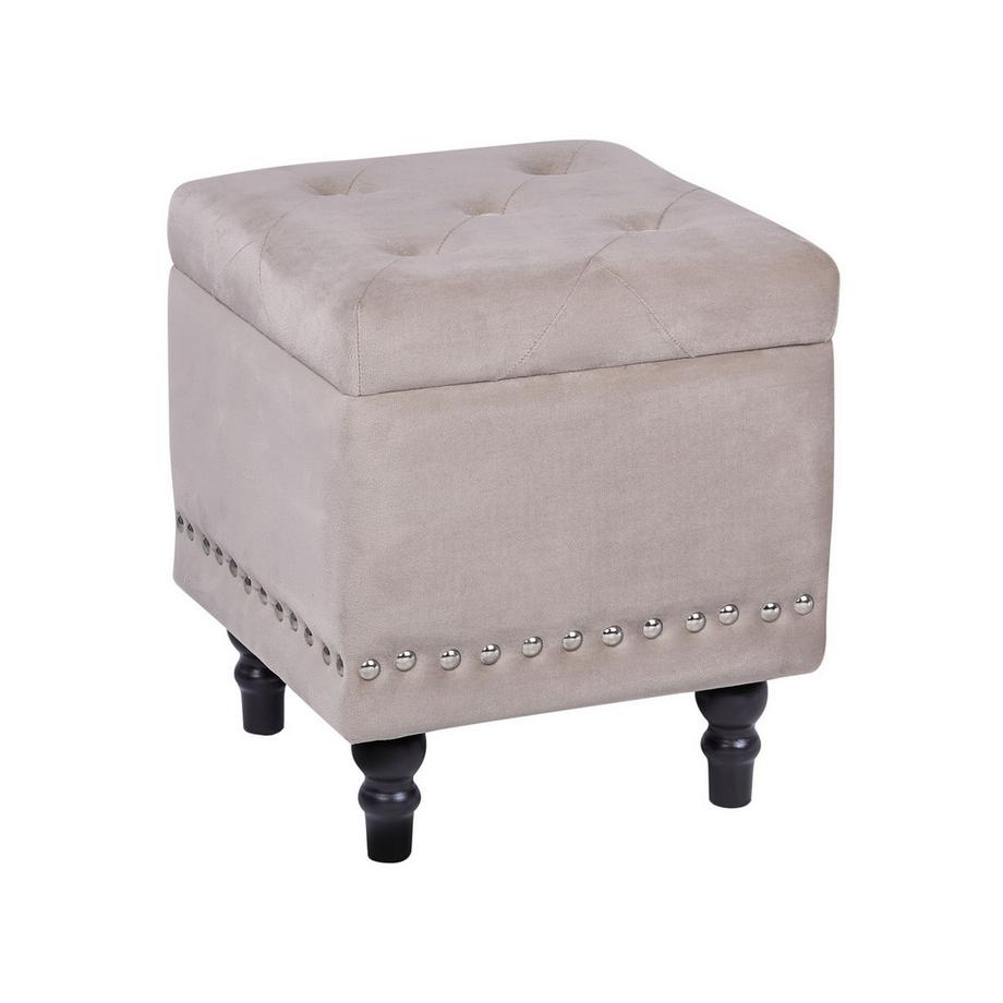 Beliani Pouf mit Stauraum aus Samtstoff Glamourös LORETTO  