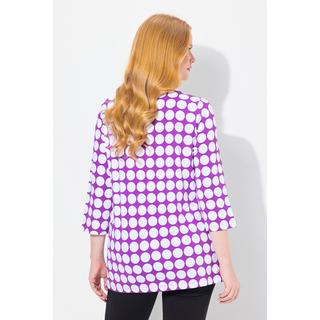 Ulla Popken  Shirt, Dots, A-Linie, Rundhals, 3/4-Arm, Pima Cotton 