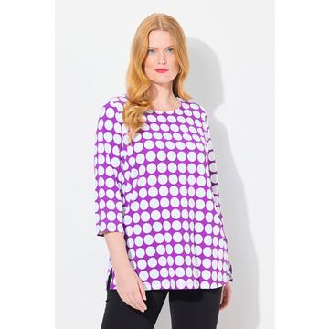 Shirt, Dots, A-Linie, Rundhals, 3/4-Arm, Pima Cotton