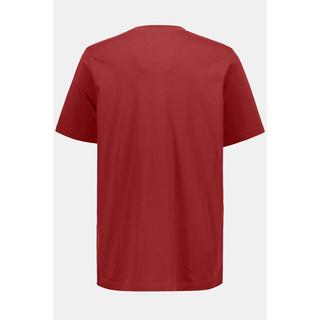 JP1880  T-shirt basic con scollo a V rosso borgogna 