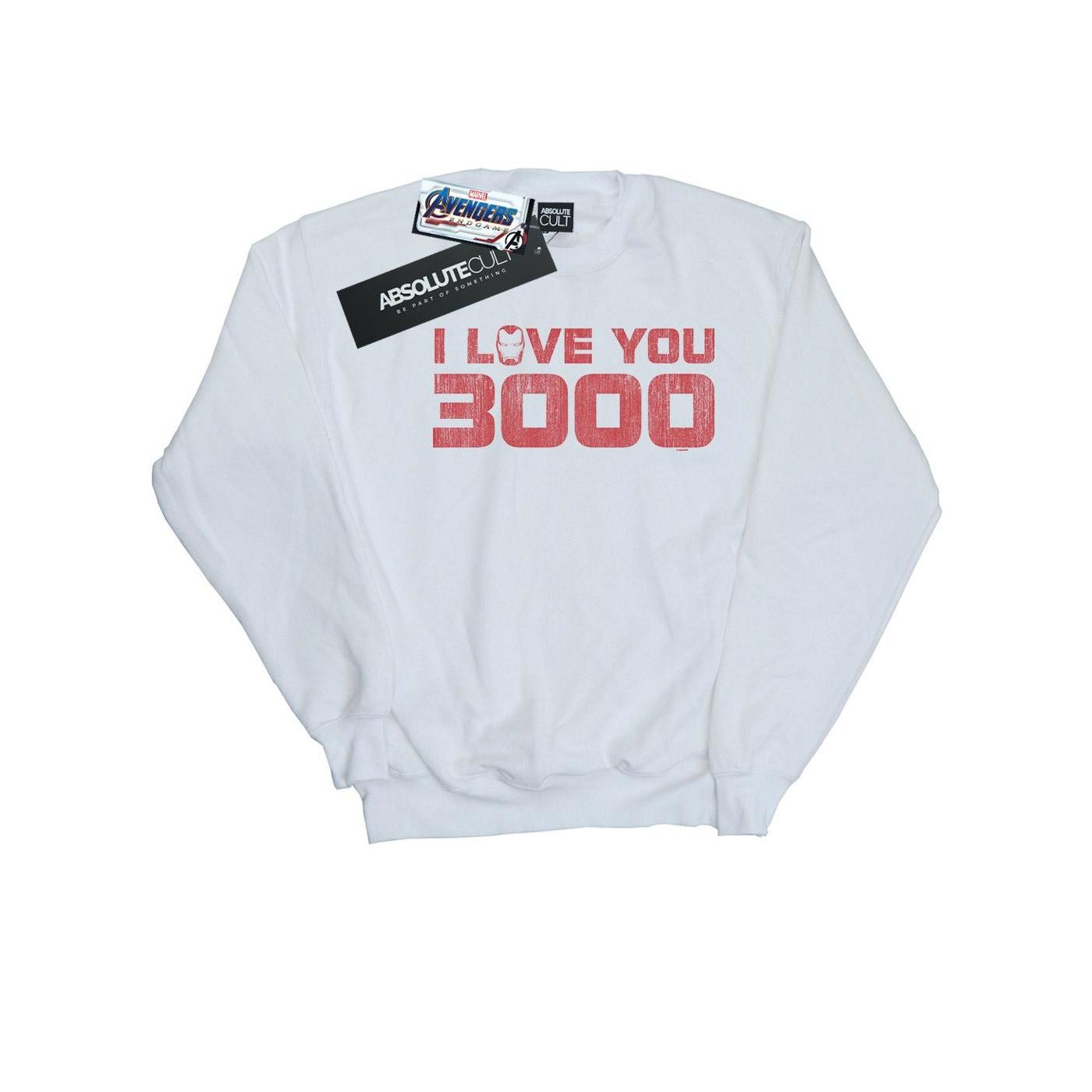 Image of Avengers Endgame I Love You 3000 Distressed Sweatshirt Herren Weiss 4XL