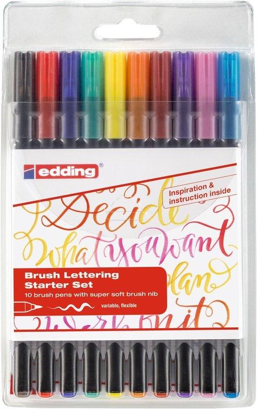 Edding EDDING Brushpen 1340 Starter Set, farbig ass. 10 Stück  