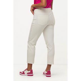 Ulla Popken  Pantalon 7/8 Sienna. Jambe étroite et ourlet frangé 