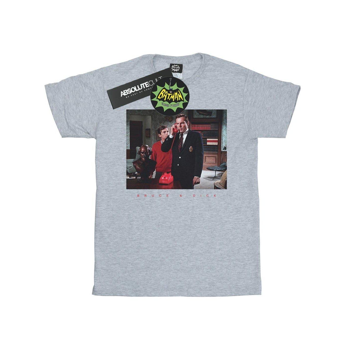 Image of Batman Tv Series Bruce & Dick Photo Tshirt Herren Grau 3XL