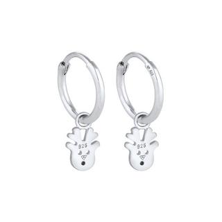 Elli  Boucles d'Oreilles Femmes Créoles Pendentif Renne Noël Avec Cristal 