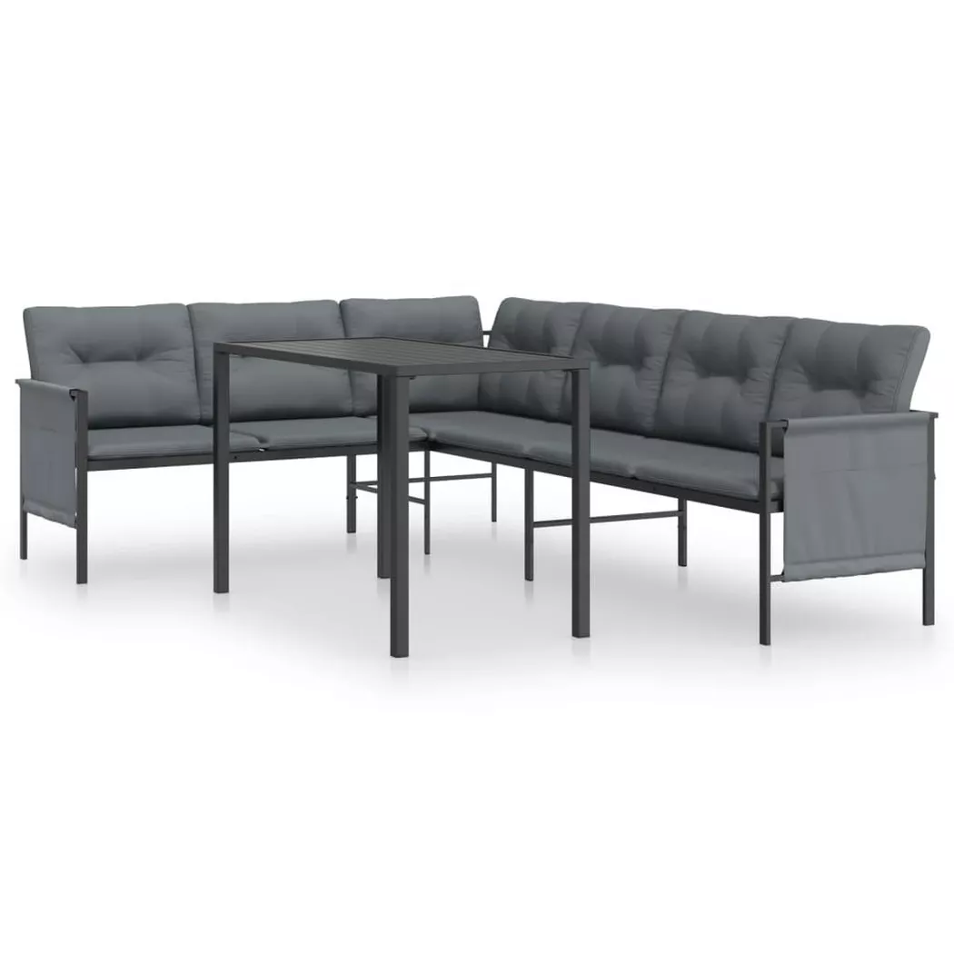 VidaXL - Garten essgruppe stahl, One Size, Grau