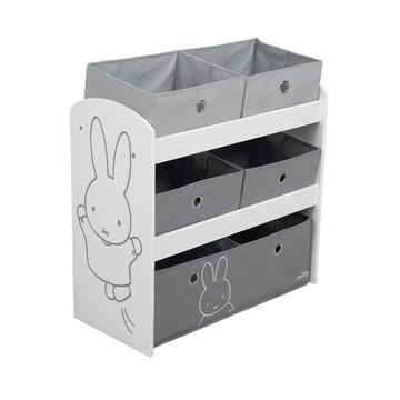 Spiel & Aufbewahrungsregal Miffy mit 5 Stoffboxen