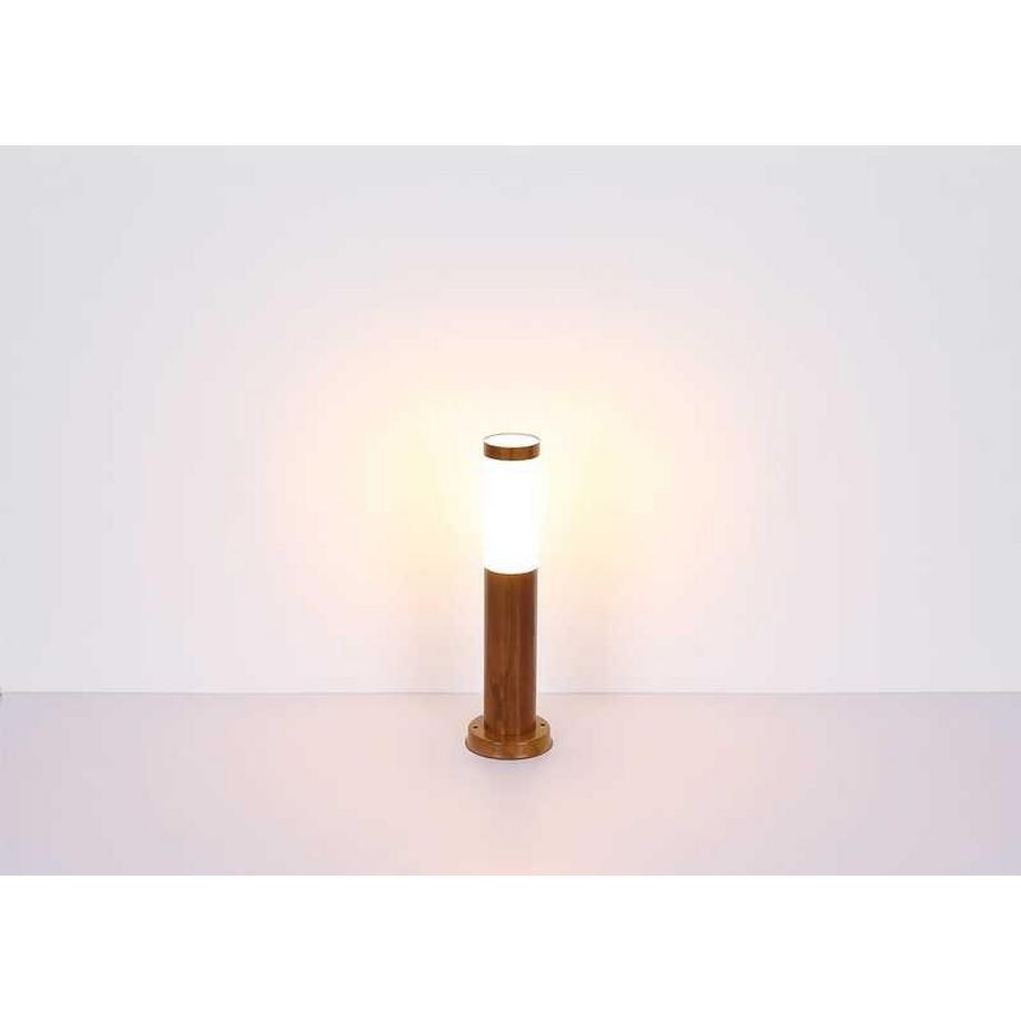 mutoni Lampe d'extérieur Boston en acier inoxydable 1xE27 aspect bois opale 8x8x39  