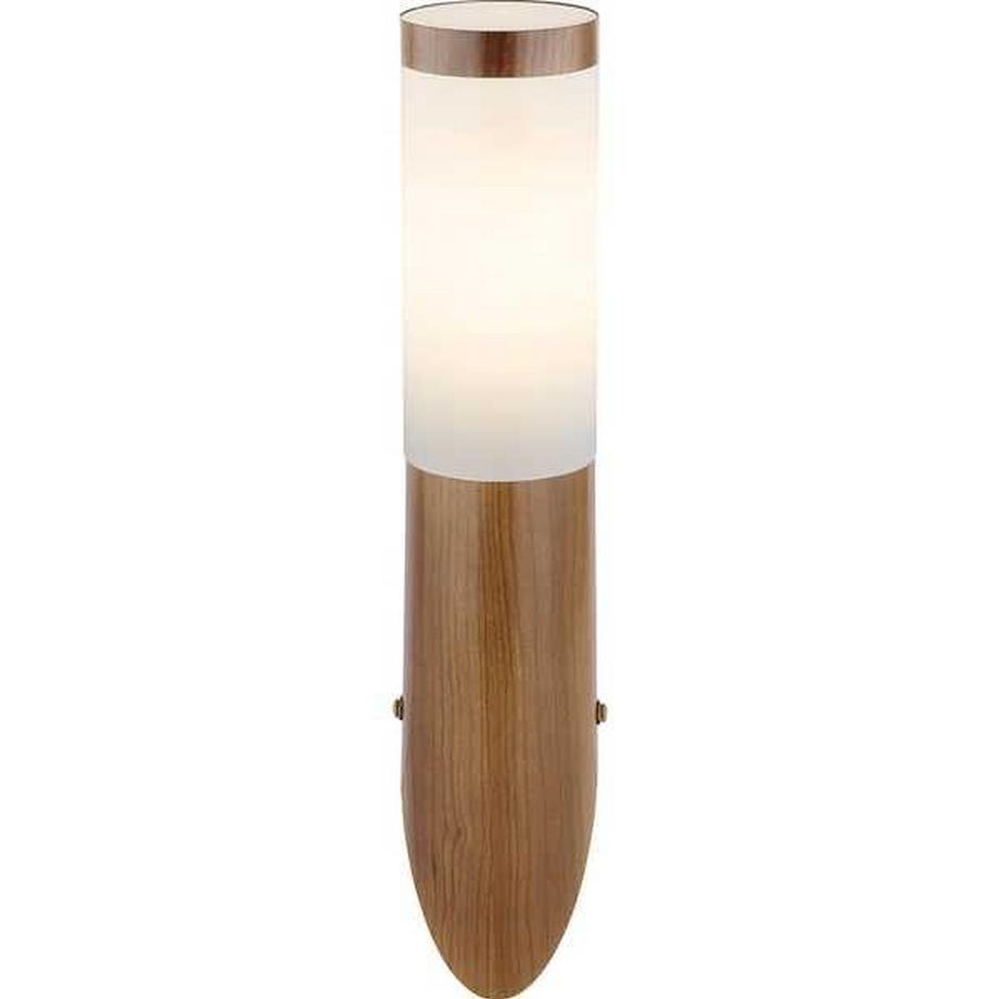 mutoni Lampe d'extérieur Boston en acier inoxydable 1xE27 aspect bois opale 8x8x39  