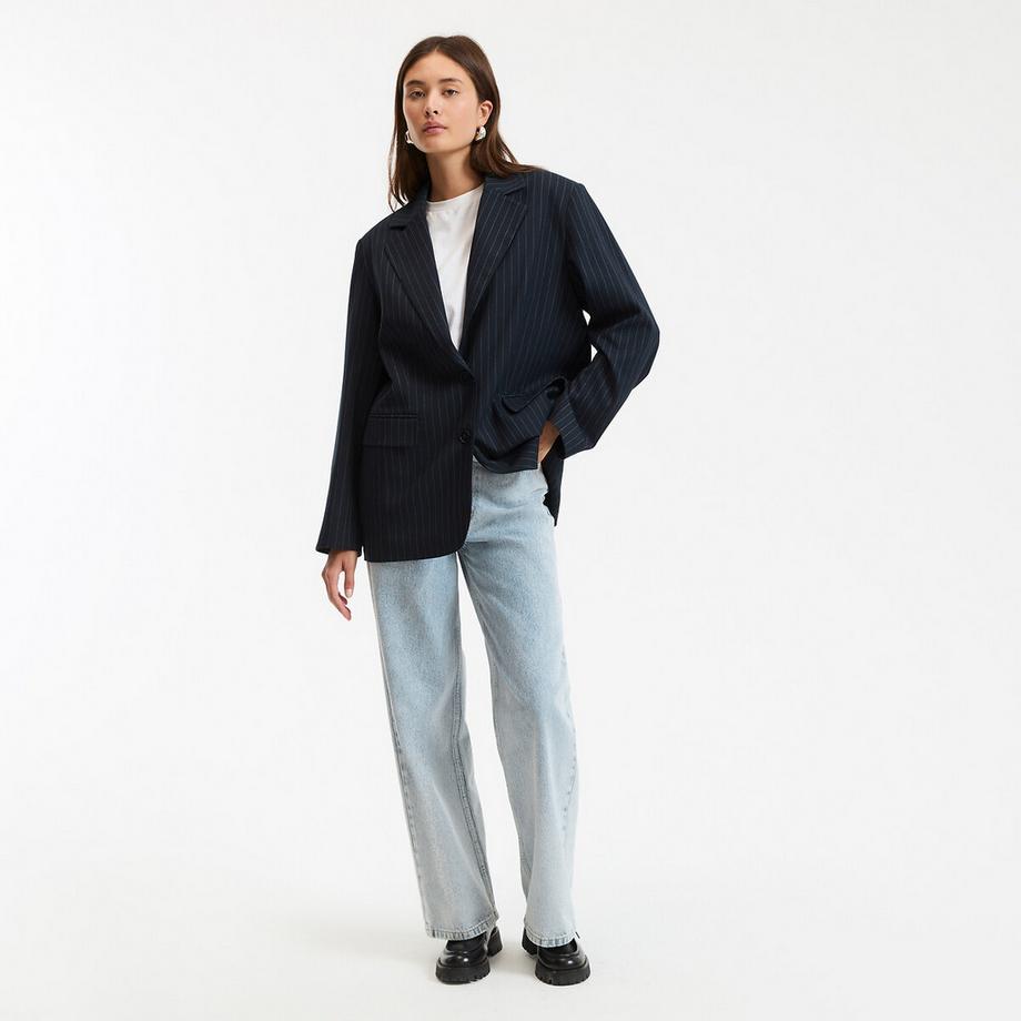 La Redoute Collections Blazer Lungo Oversize Gessato  