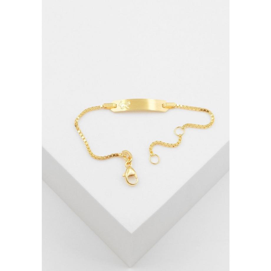MUAU Schmuck  ID-Bracelet Venezianer Gelbgold 750 Katze, 1.1mm, 14cm 