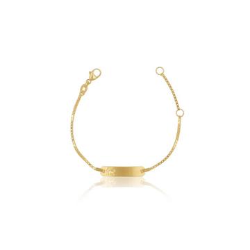 ID-Bracelet Venezianer Gelbgold 750 Katze, 1.1mm, 14cm