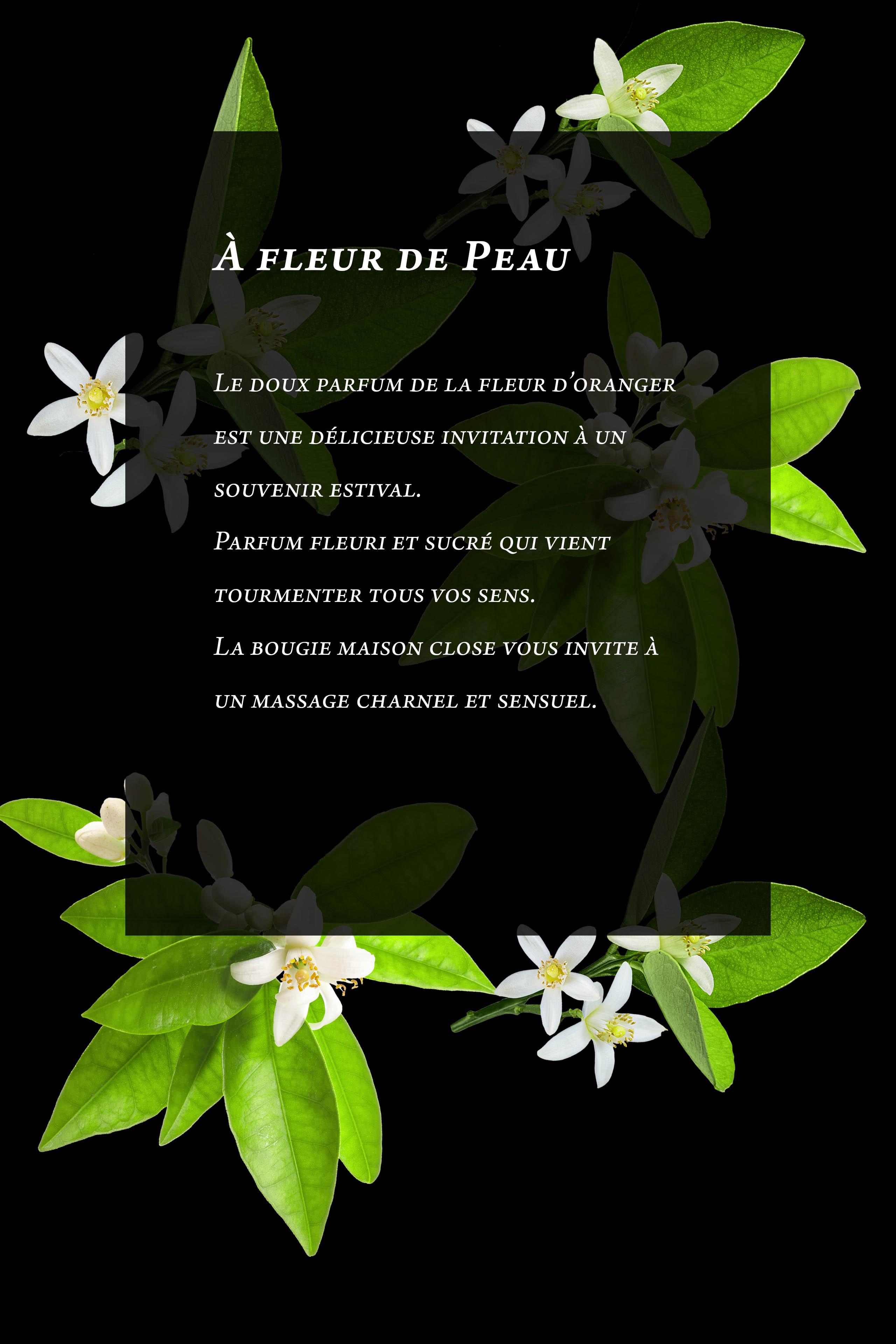 MAISON CLOSE  Bougie de Massage - À Fleur de Peau - Fleur d'oranger 