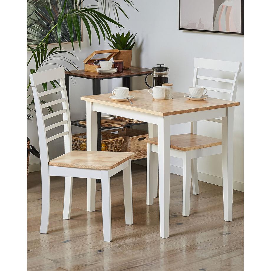 Beliani Set di 2 sedie da pranzo en Legno di caucciù Scandinavo BATTERSBY  