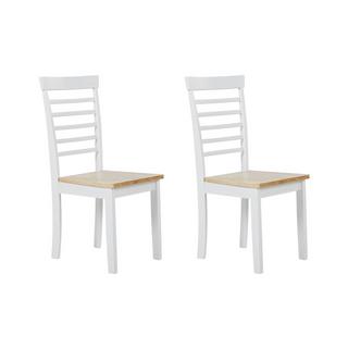 Beliani Lot de 2 chaises en Bois d'hévéa Moderne BATTERSBY  