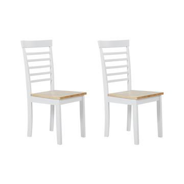 Lot de 2 chaises de salle à manger en Bois d'hévéa Scandinave BATTERSBY