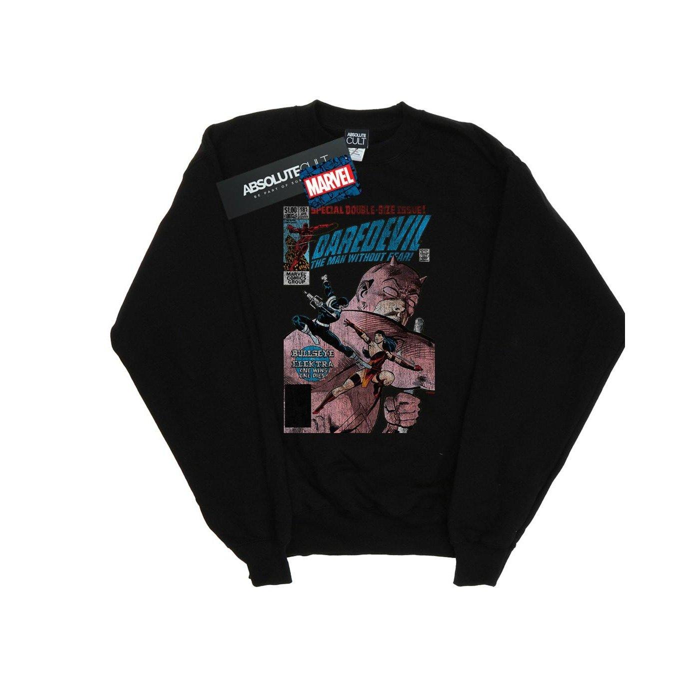 Image of Daredevil Distressed Bullseye Vs Elektra Cover Sweatshirt Mädchen Schwarz 152-158