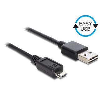 DeLock  0.5m, USB2.0-A/USB2.0 Micro-B cavo USB 0,5 m USB A Micro-USB B Nero 