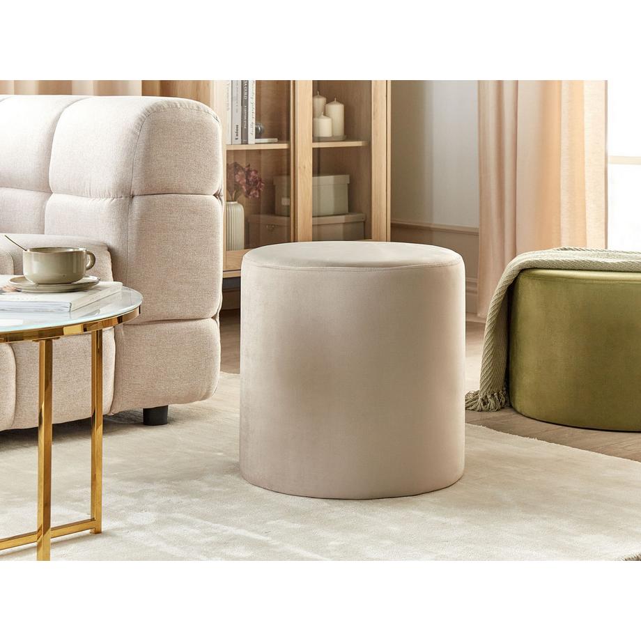 Beliani Pouf en Velours  LOVETT  
