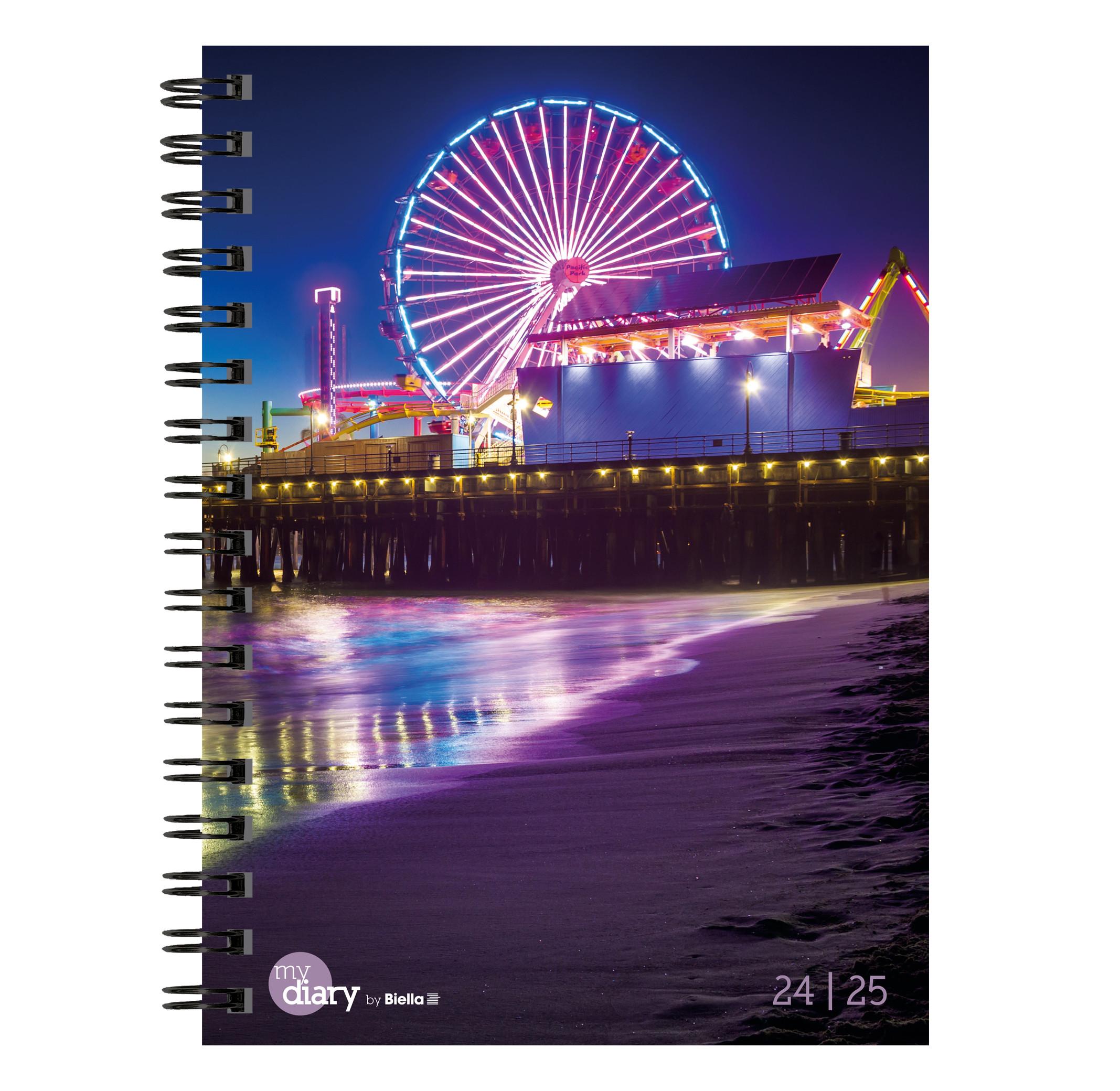 Biella Agenda scolaire mydiary A5 Wire-O 3½ jours par page, Beach  