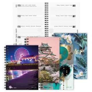 Biella Agenda scolaire mydiary A5 Wire-O 3½ jours par page, Beach  