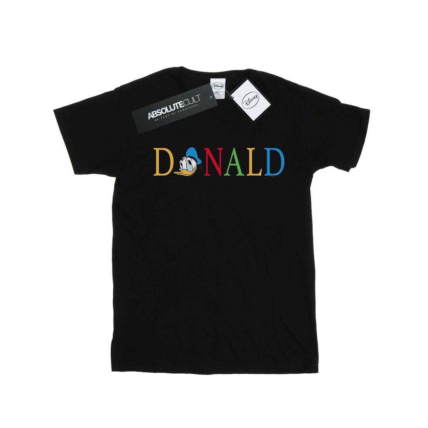 Image of Donald Duck Letters Tshirt Herren Schwarz L