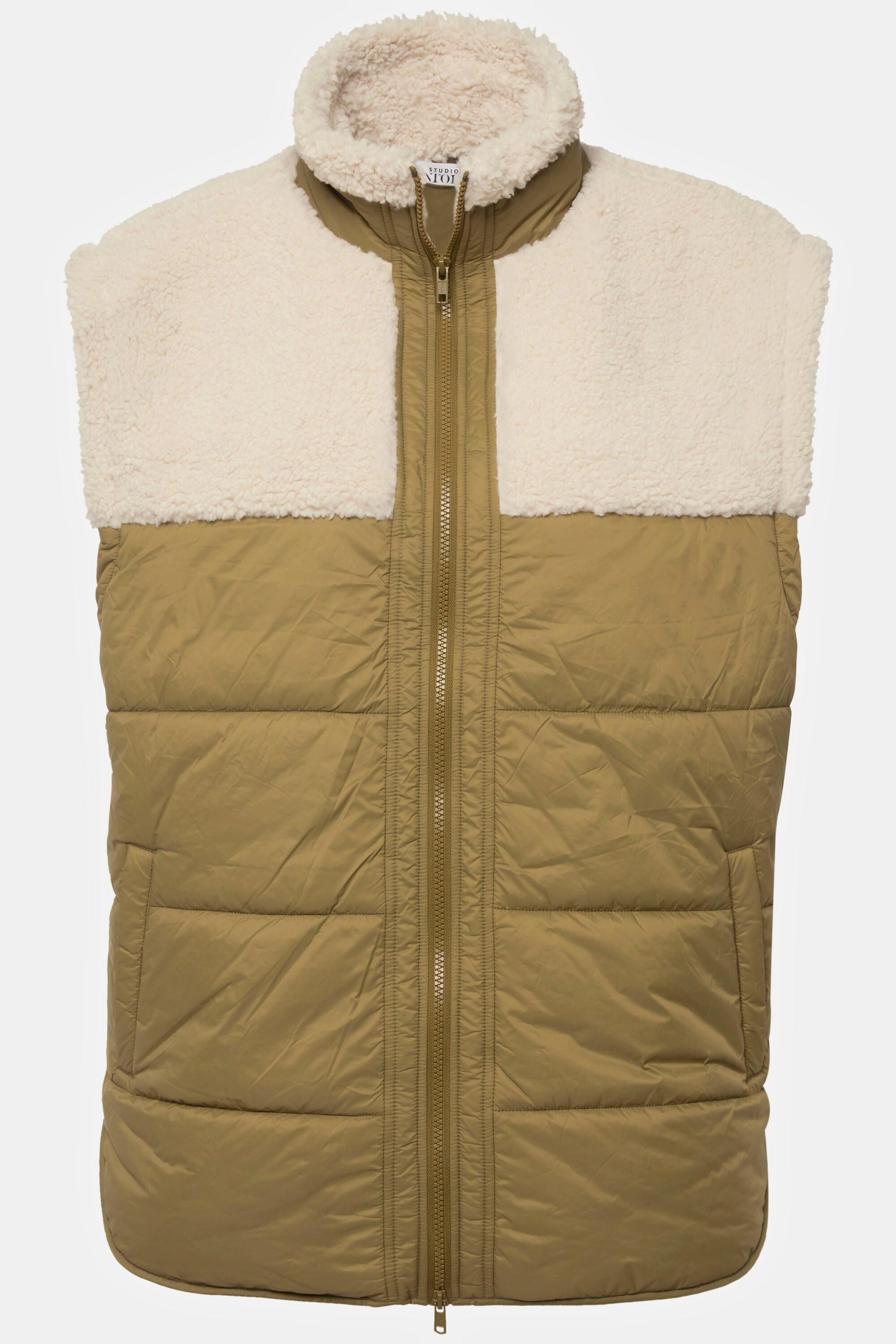 Studio Untold  Gilet unisex dal taglio ampio con collo alto, trapuntatura e applicazione di teddy 