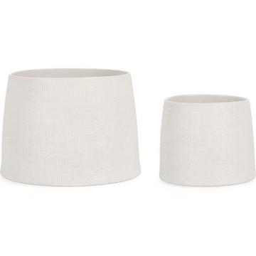 Cache-pot Chypre blanc (lot de 2)