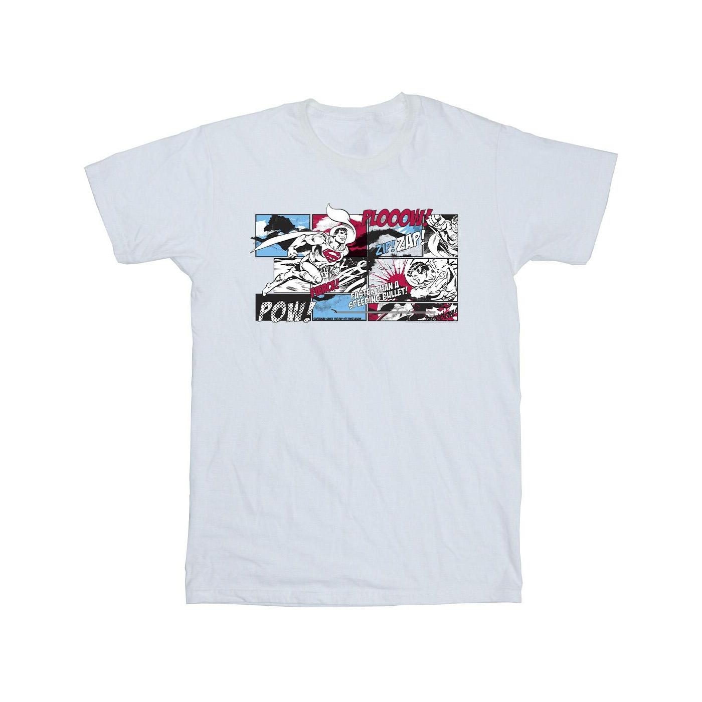 Image of Superman Comic Strip Tshirt Jungen Weiss 128