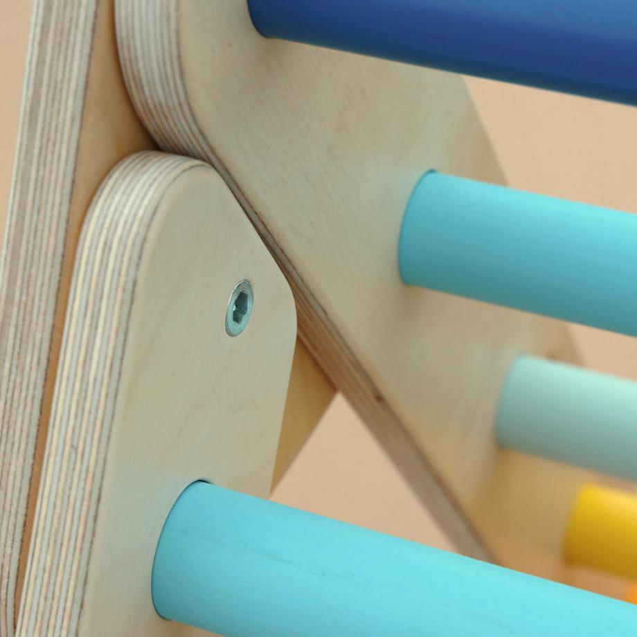 Montessori  Montessori® Set - Pikler Dreieck mit Rutsche/Kletterleiter - Minze 