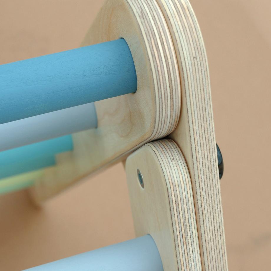 Montessori  Montessori® Set - Pikler Dreieck mit Rutsche/Kletterleiter - Minze 