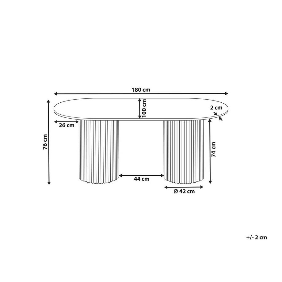 Beliani Tavolo da pranzo en Fibra a media densità (MDF) Boho SHERIDAN  