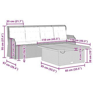 VidaXL Salon de jardin rotin synthétique  