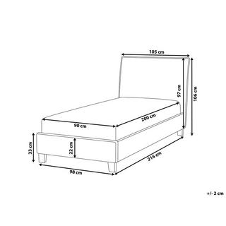 Beliani Bett mit Lattenrost aus Polyester Klassisch SENNEZ  