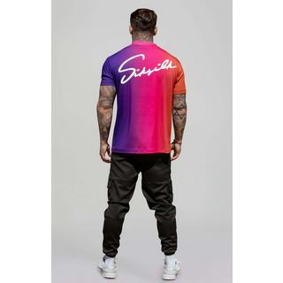 Sik Silk  T-Shirt Script Fade T-Shirt in Pink, Purple 