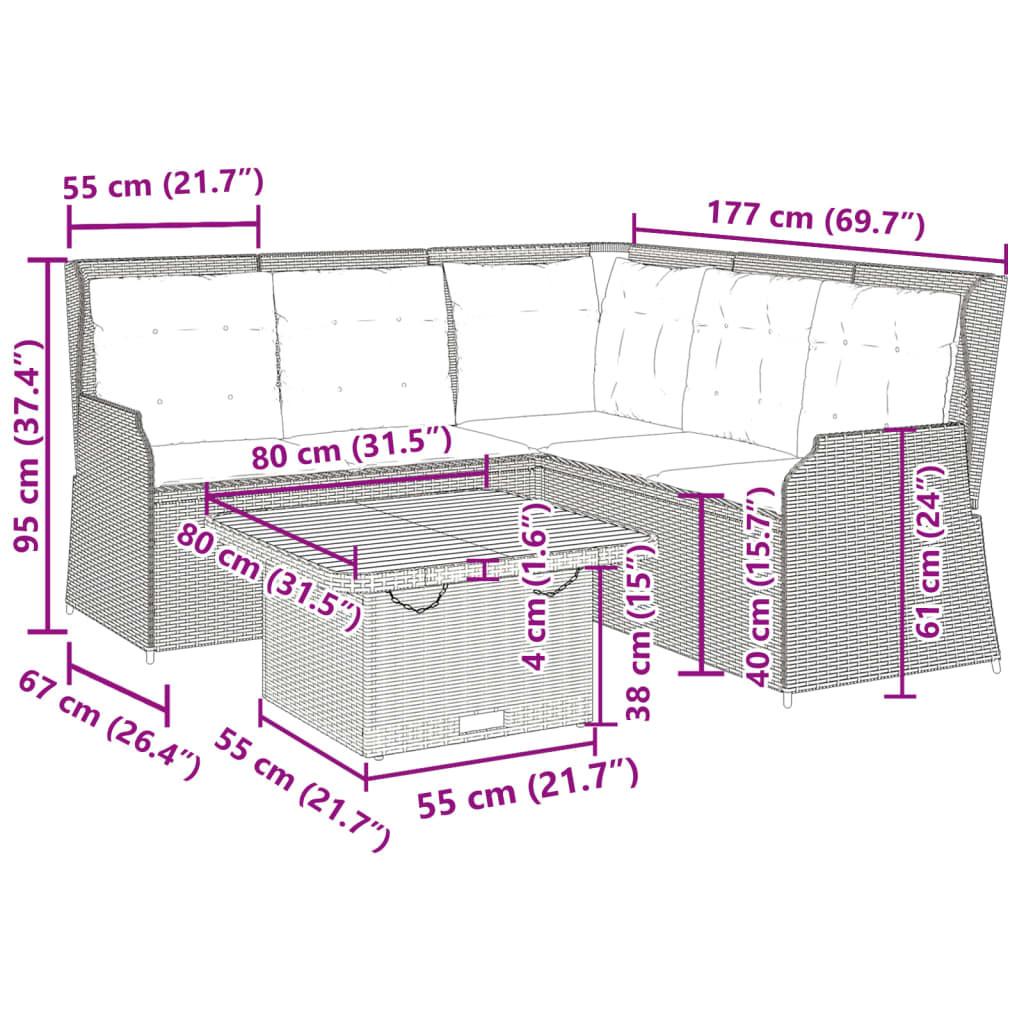 VidaXL set salotti da giardino Polirattan  