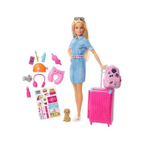 Barbie  Familie & Freunde Reise Puppe und Zubehör Blond 