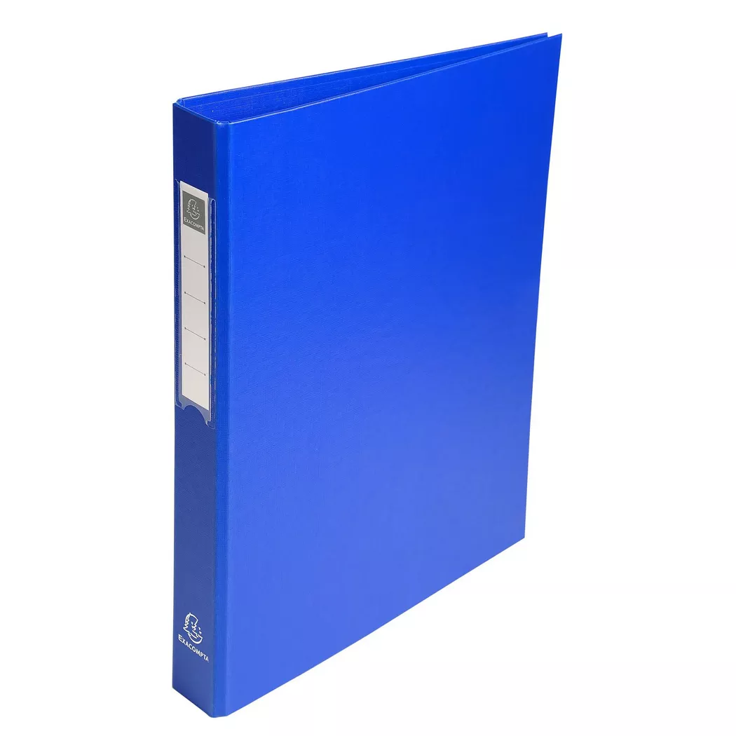 Exacompta PP Ring Binder A4 4 Rings 25mm Label on Spine Pack of 10, Blue