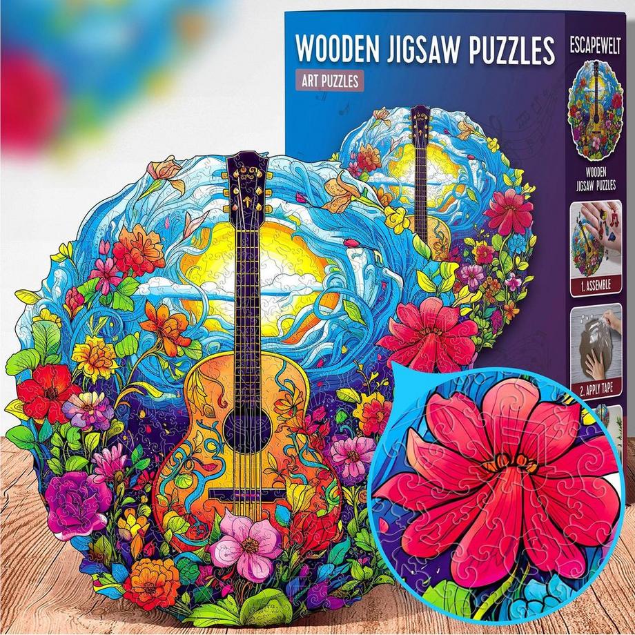 Escape Welt  Holz-Puzzle Gitarre 