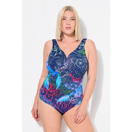 Ulla Popken  Maillot de bain avec bonnets souples, motif homards et décolleté en forme de cœur, matières recyclées 