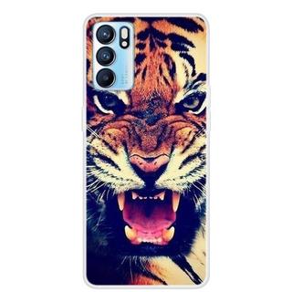 Cover-Discount  OPPO Reno6 - Coque en caoutchouc de silicone souple tigre 