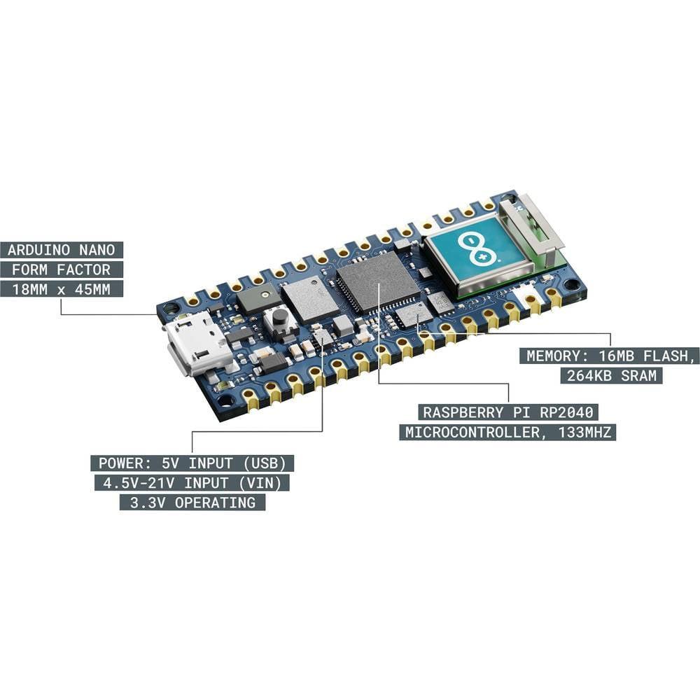 Arduino  NANO RP2040 CONNECT avec embase 